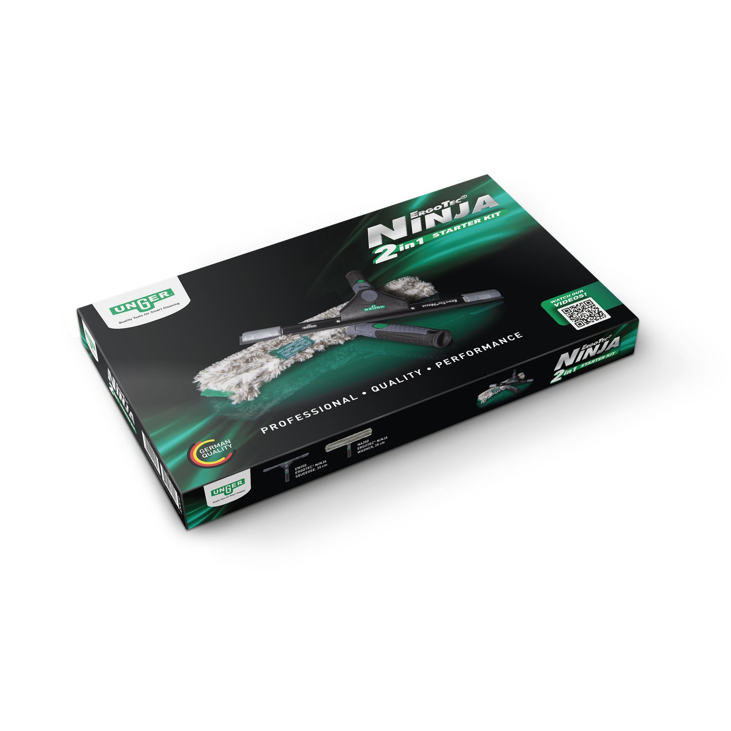 Unger AKN10 ErgoTec Ninja 2in1 Starter Kit Fensterputz Set - Der Reinigungsberater